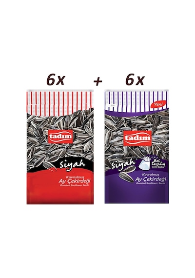Tadım Ayçekirdeği Kavrulmuş Siyah ve Bol Tuzlu 12 x 180 G