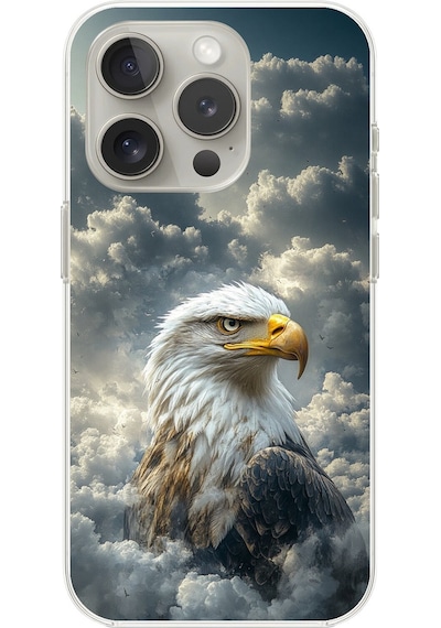 Apple Uyumlu iPhone 13 Pro Şeffaf Kılıf Kartal Tasarımlı