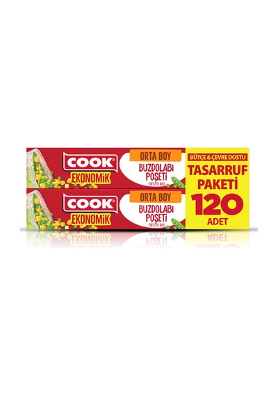 Cook Eko Buzdolabı Poşeti Orta Boy 120'li - 8 Adet Tarı