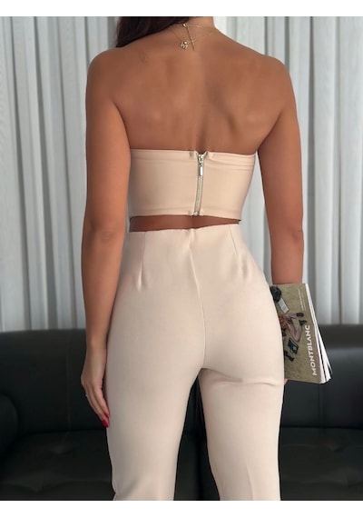 Kazax Büstiyer Pantolon Takım S1011 Bej