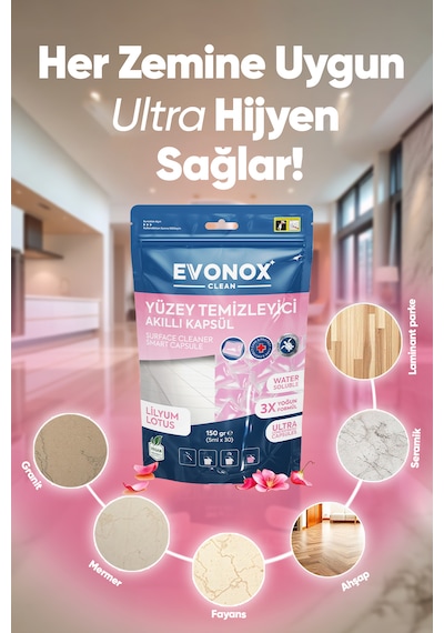 Clean Yüzey Temizleyici Akıllı Kapsül Lilyum&lotus Kokulu Tekli