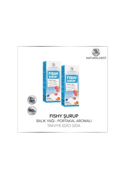 Naturalnest Fishy Portakal Aromalı Balık Yağı Şurup 2 Kutu