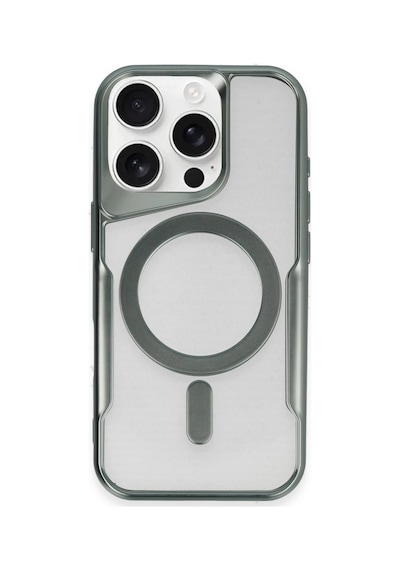 Newface - 801 - İphone 16 Pro Kılıf Boyi Magsafe Silikon Kapak - Csmo-tex - - Yeşil