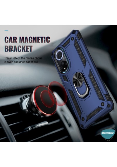 Microsonic Huawei Nova 9 SE Kılıf Military Ring Holder Gold