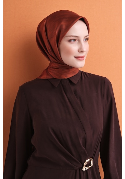 Armine Sura İpek Eşarp 2026-2027 - Sonbahar Kış-asm9630 Kiremit
