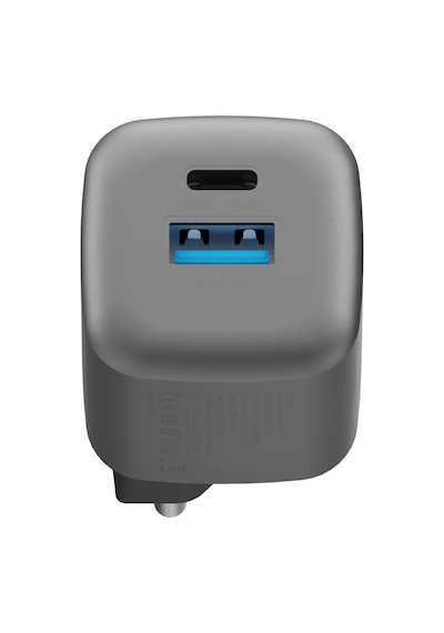 Ampcharge Gan35 35w Type-c Ve 30w Usb 3.0 Çıkışlı Hızlı Şarj Aleti - Koyu Gri