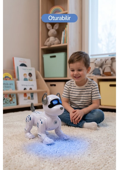 Oyuncak Şarjlı Işıklı Ve Sesli Akıllı Robot Köpek Çok Renkli
