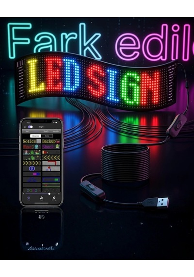 Rgb Led Matrix Panel 60 Cm 16x96 Piksel Kayan Yazı Ve Animasyon Destekli