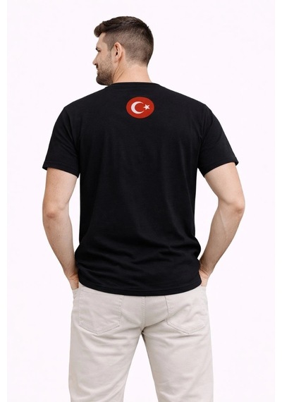 Novalisse Erkek Türkiye Baskılı Tişört Ay Yıldız 2026 Dünya Kupası Taraftar Forma T-shirt - Siyah Çoklu Renk