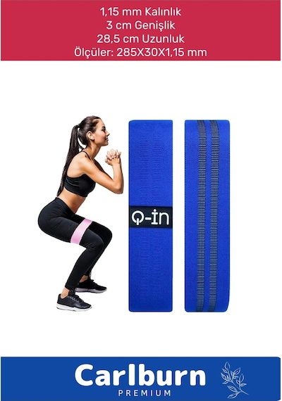Carlburn Profesyonel Orta Sert  Fitness Squat Çalışma Lastiği Jimnastik Spor Aerobik Direnç Bant Çok Renkli