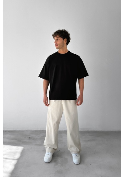 Flaw Atelıer Basic Boxy Fit Siyah Tişört-29575