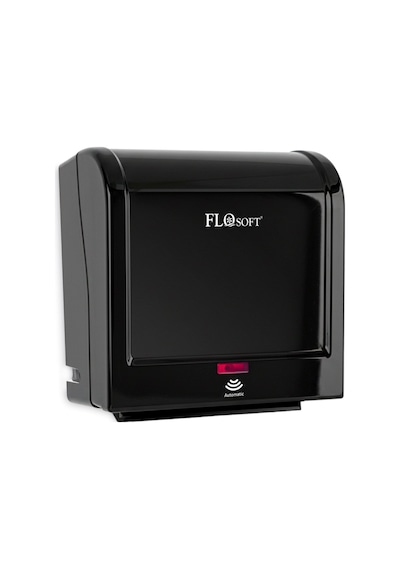 Flosoft F398 Diva Sensörlü Kağıt Havlu Makinesi, Fotoselli Otomatik Havlu Verici 21 Cm Siyah