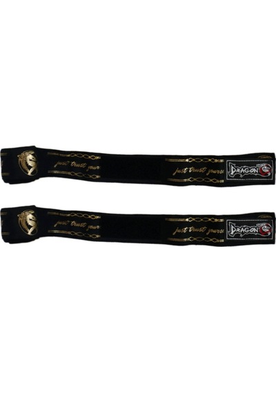 Dragondo 83831 Just Trust Yourself Gold Logolu 3,5 Metre Bandaj Boks Bandajı Siyah