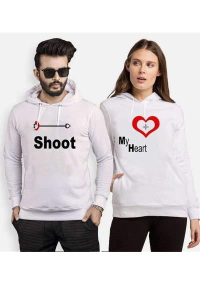 Tshirthane Shoot My Heart Sevgili Kombinleri Kapüşonlu Kombini
