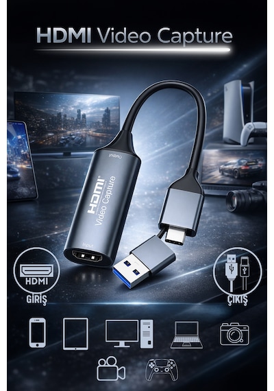 4k 30hz Hdmı Video Capture Card Usb 3.0 Ve Type-c Görüntü Yakalama Kartı