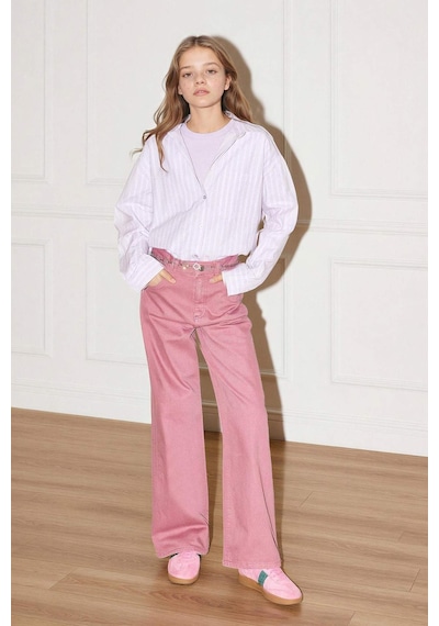 Defacto Straıght Wıde İspanyol Paça Gabardin Pantolon Kız Çocuk G0602a826spbr94 Bordo-br94