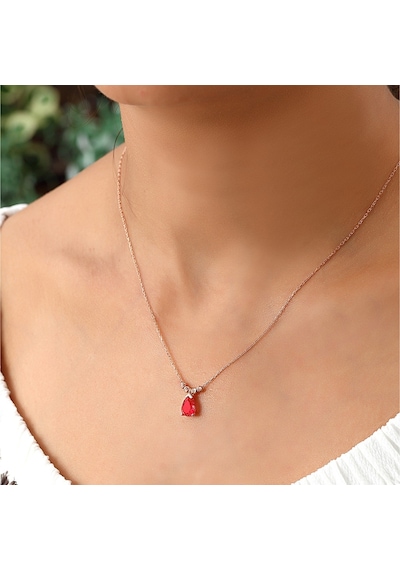 Azuris Silver 925 Ayar Gümüş Zirkon Damla Kolye (383322837)