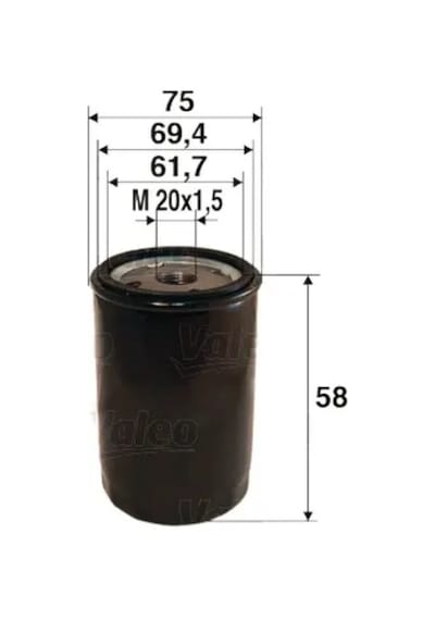 Yağ Filtresi - Fiat Punto, 500, Panda, Doblo, Bravo, Stilo, Idea, Multipla, Marea, 156, Gt, 166 - Valeo-586050 95759996
