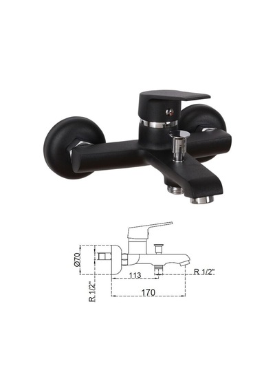 Acar Musluk 204ac0021155 Stilla Black Banyo Bataryası Siyah