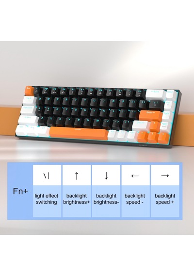 Magegee Mk-box 68 Tuş Kablolu Mekanik Red Switch Türkçe Q Turuncu-siyah Gaming Klavye