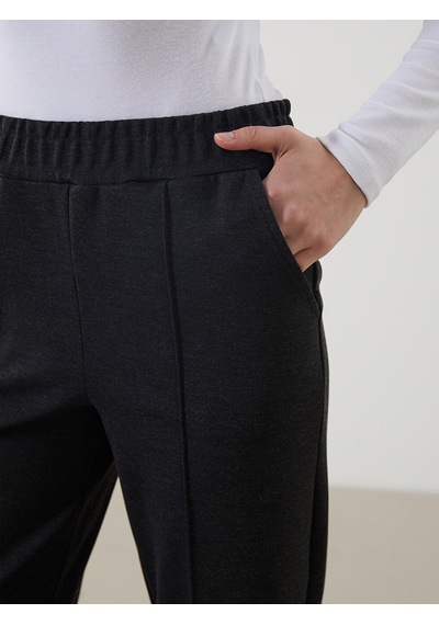 Lcw Modest Antrasit Beli Lastikli Geniş Paça Kadın Eşofman Altı