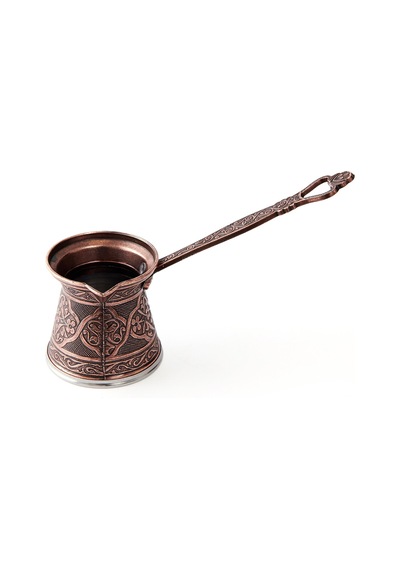 Metal Desenli Cezve No:2 - Kahverengi - 110 Ml