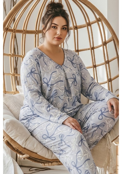 Siyah İnci Desenli Büyük Beden Battal Boy Viskon Örme Pijama Takım 26224851 Çok Renkli Siyah İnci Desenli Büyük Beden Battal Boy Viskon Örme Pijama Takım 26224851 Çok Renkli