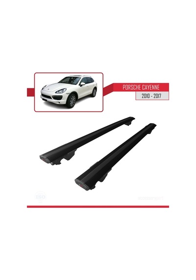 Porsche Cayenne 2010-2017 Arası İle Uyumlu Hook Model Anahtar Kilitli Ara Atkı Tavan Barı Siyah