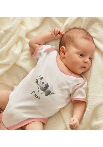 Bk Gift Bk Kids Kişiye Özel Pembe Bebek Body Zıbın - Model 158 0-3 Ay
