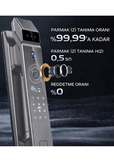 Elixa F7 Pro Akıllı Kapı Kilidi Yüz Tanıma, Parmak İzi, Şifre, Kart Ve Tuya Uygulama Destekli