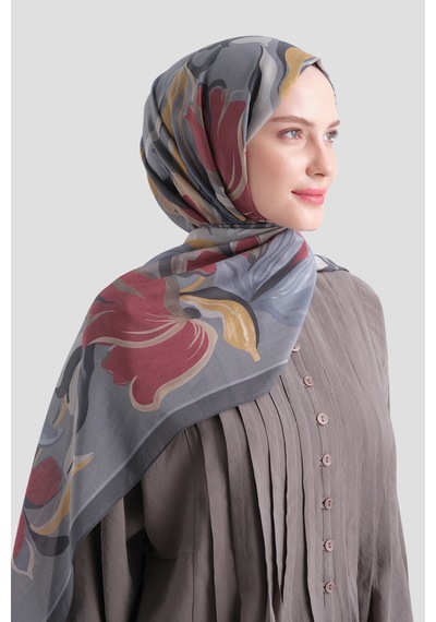 Armine Elegance Pamuk - İpek Şal As559 Gri