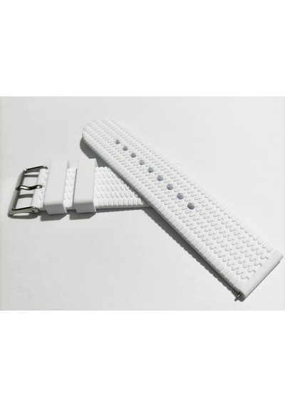 Fado 20 Mm Akıllı Pimli Silikon Baskılı Desenli Beyaz Saat Kordonu Kayışı 76 Beyaz