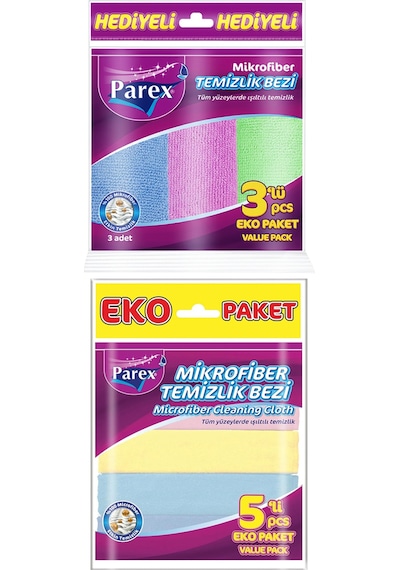 Mikrofiber Karışık Renkli Temizlik Bezi 5'li Ve 3'lü Eko Paket Diğer