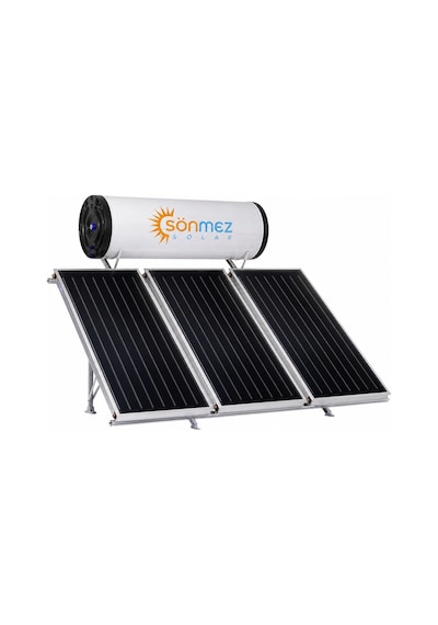 Solar 300l Emayeli Prizmatik 3 Bakır Kollektörlü Güneş Enerjili Su Isıtma Sistemi Kapalı Devre Basınçlı