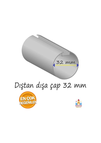 Mekanizmalı Zebra Perde Makarası - Stor Perdeler İçin Yüksek Kaliteli Standart Kasa 32mm 2'li Pake Bej
