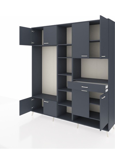 Hyperion Dolap 12 Raflı Tek Çekmeceli 8 Kapaklı 220x44x243 Antrasit-antrasit/antrasit Antrasıt/antrasıt - Antrasıt Hyperion Dolap 12 Raflı Tek Çekmeceli 8 Kapaklı 220x44x243 Antrasit-antrasit/antrasit Antrasıt/antrasıt - Antrasıt