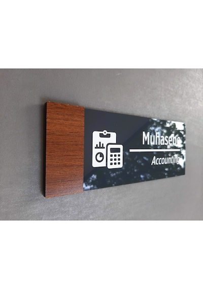 Wooden Serisi Muhasebe Yönlendirme Tabelası