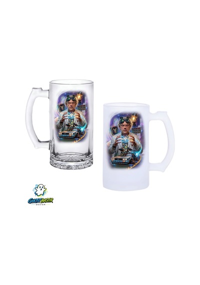 Geleceğe Dönüş Kulplu Bira Bardağı Buzlu Veya Şeffaf Seçenekli 0294