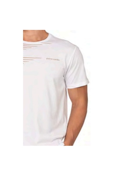 Pierre Cardin 6123 Erkek Kısa Kollu Bisiklet Yaka Pijama Takımı-beyaz