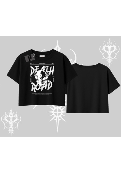 Startmore Startmore Oversize Crop Tshirt Death Road Memento Mori Street Manifest Siyah