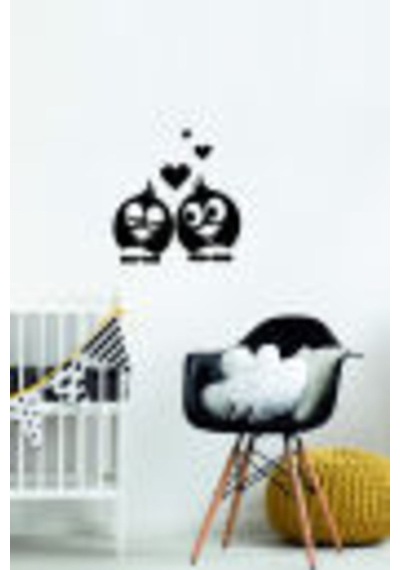Aşık Kuşlar Priz Sticker-oto Sticker-18x18cm Araba Sticker Çeşitleri Siyah
