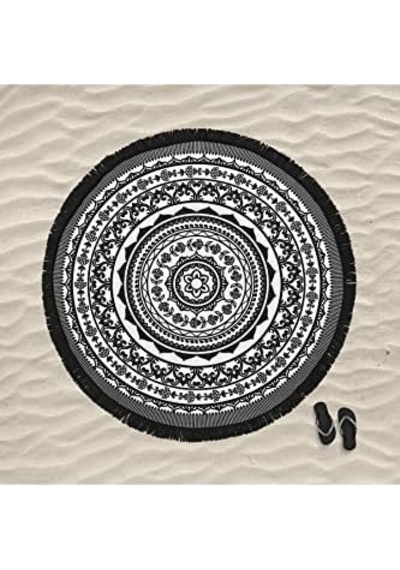 Mandala 4 Yuvarlak Plaj Havlusu Açık