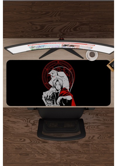 Fullmetal Alchemist Anime V5 - 90x40 Xxl Gaming Kauçuk Kaymaz Taban Mouse Pad Fare Altlığı