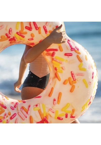 Kalp Şekilli Simit 104 Cm Su Sporları Plaj Malzemesi Şişme Ürün Yüzme Aksesuarı Kamp Dalış Güvenlik Çok Renkli