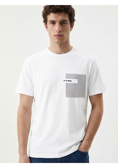 Erkek T-shirt Lf2041129 Whıte Beyaz