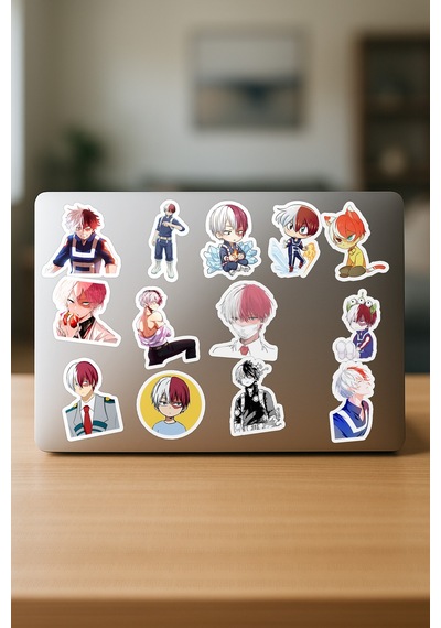 Shoto Todoroki Anime Sticker Paketi 20 Adet My Hero Academia Çok Renkli