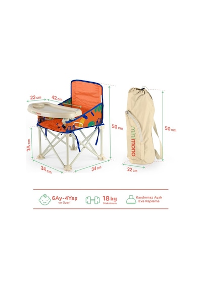 Minimono Plus 0-4 Yaş Portatif Katlanır Yükseltici Mama Sandalyesi