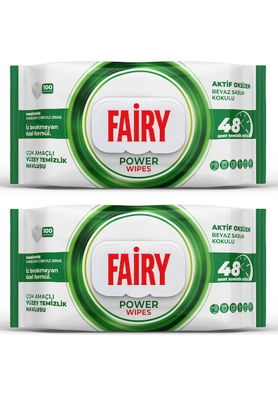 Fairy Yüzey Temizlik Havlusu 100 Lü Beyaz Sabun Kokulu X 2 Adet Beyaz