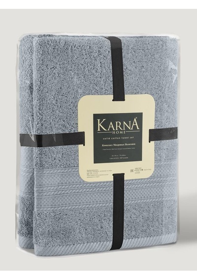 Karna Solid Pamuklu Havlu Seti 70x140 Gri