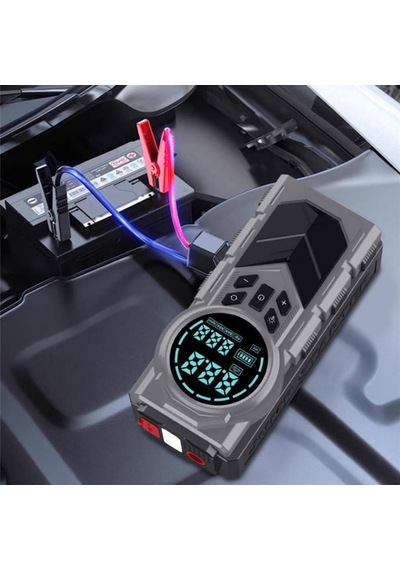 Tr Akü Takviye Cihazı Ve Dijital Hava Kompresörü - 8000mah Taşınabilir Lastik Şişirme Pompası, Akıllı Koruma